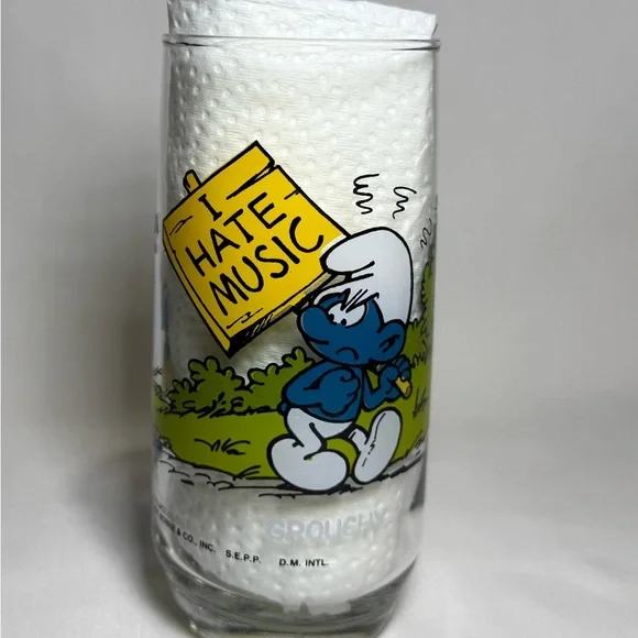 Vintage Smurf Glasses from 1982-1983, lot of 13 - Picture 5 of 16